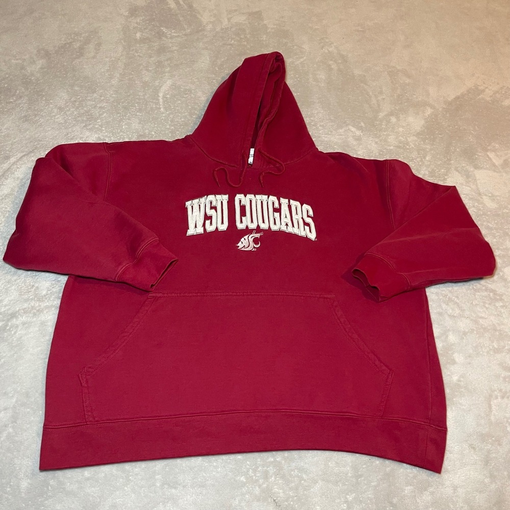 WSU Cougars Pro Edge by Knights Apparel Hoodie Maroon Mens 2XL Embroidered Logo